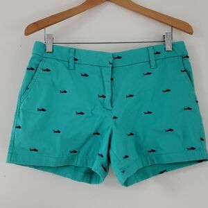 Cambridge dry goods green blue shark cotton shorts size 8